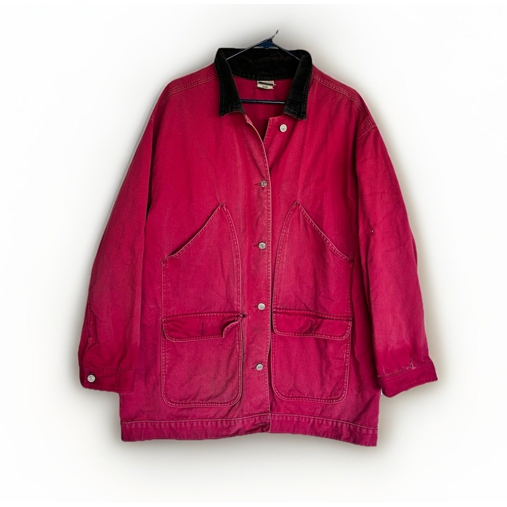 Vintage Memphis Chore Jacket Oversized 90s Barn Work Coat W/ Corduroy Collar XL
